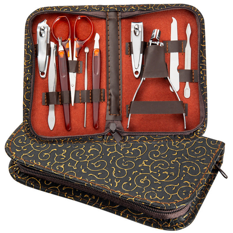 10 Piece Set Manicure Nail Care Kit In Case - grandhubs.shop
