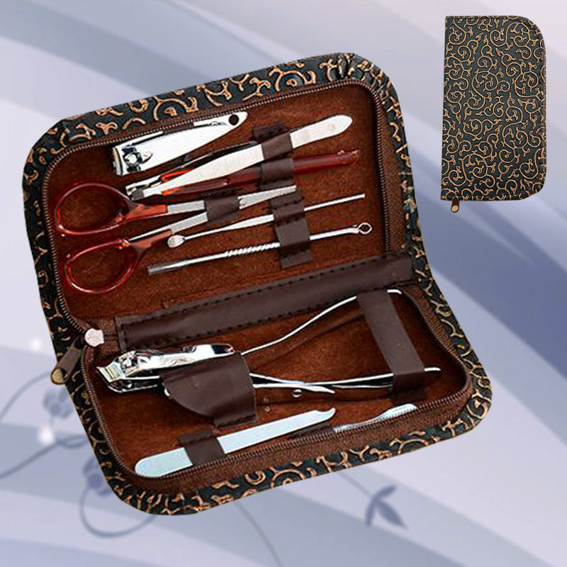 10 Piece Set Manicure Nail Care Kit In Case - grandhubs.shop