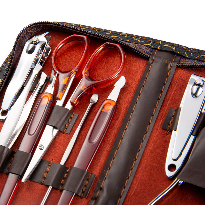10 Piece Set Manicure Nail Care Kit In Case - grandhubs.shop