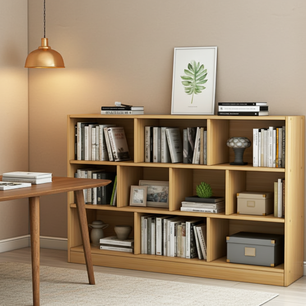 9 Shelving Insight Bookshelf Display Cabinet Bookcase Shelf Organiser (Oak)