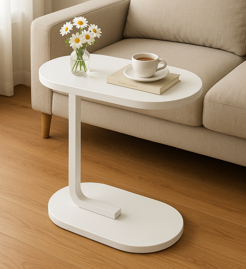 Cogency Sofa Bed Side Table Laptop Desk Accent Coffee Stand (White)