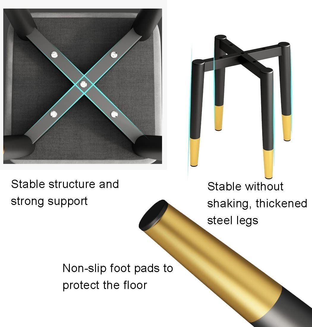 2 X Minimalist Faux Leather Dining Table Stool Padded Dressing Stool - grandhubs.shop