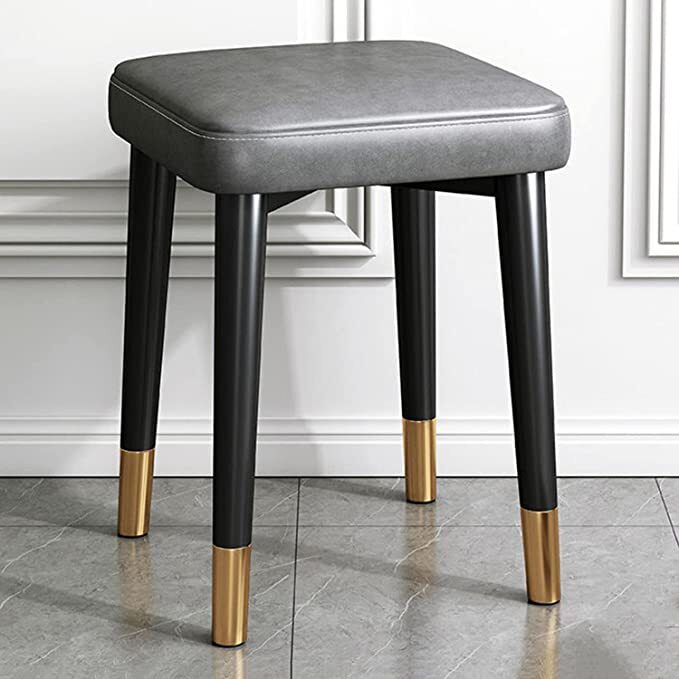 2 X Minimalist Faux Leather Dining Table Stool Padded Dressing Stool - grandhubs.shop