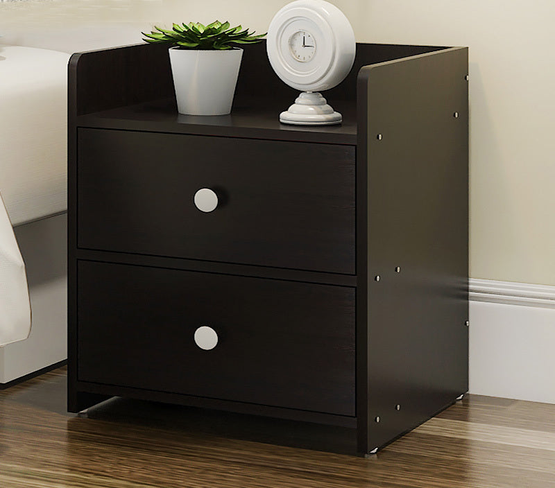 2 x Varossa Classic Bedside Table / Chest of Drawers (Black Wood) - grandhubs.shop