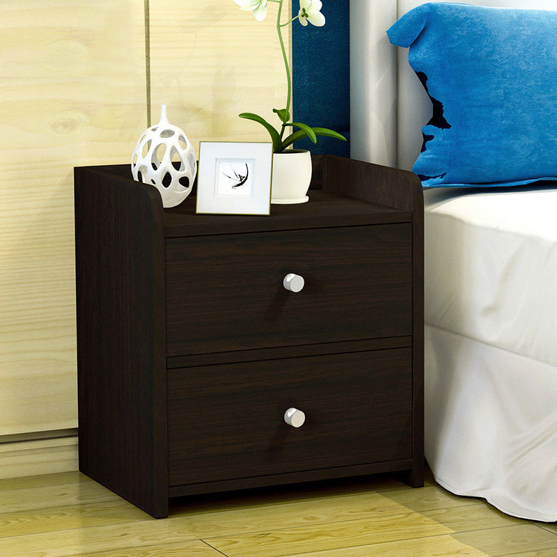 2 x Varossa Classic Bedside Table / Chest of Drawers (Black Wood) - grandhubs.shop