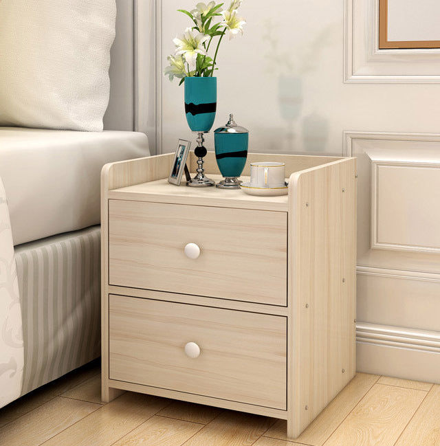 2 x Varossa Classic Bedside Table / Chest of Drawers (White Oak) - grandhubs.shop