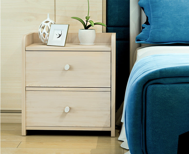 2 x Varossa Classic Bedside Table / Chest of Drawers (White Oak) - grandhubs.shop