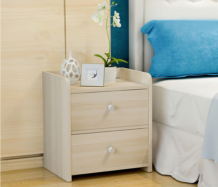 2 x Varossa Classic Bedside Table / Chest of Drawers (White Oak) - grandhubs.shop