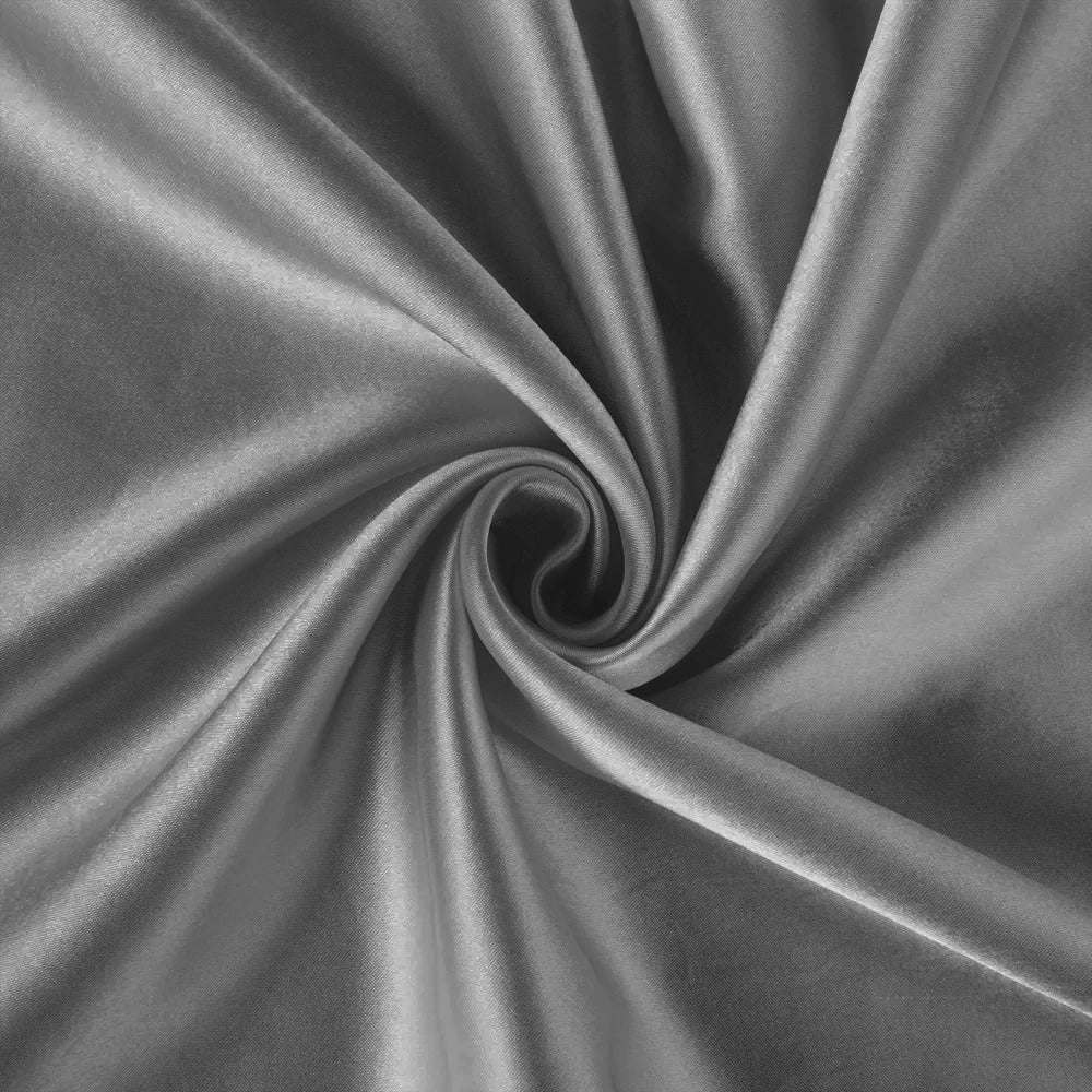 2 x Luxury Silk Satin Bedding Pillowcases Pillow Cases (Grey) - grandhubs.shop