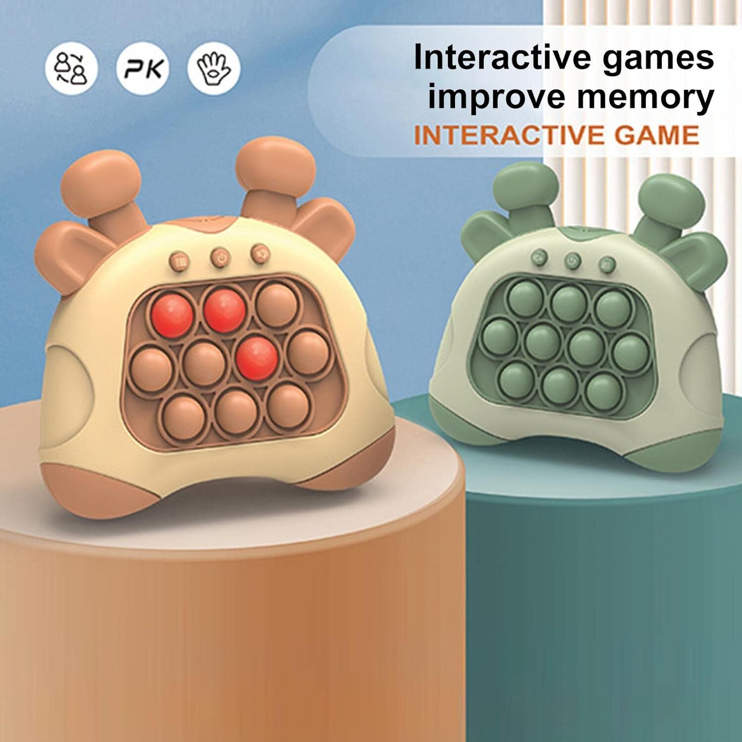 Light Up Push Pop Puzzle Eletric Handheld Game Console Fidget Toy Machine - grandhubs.shop