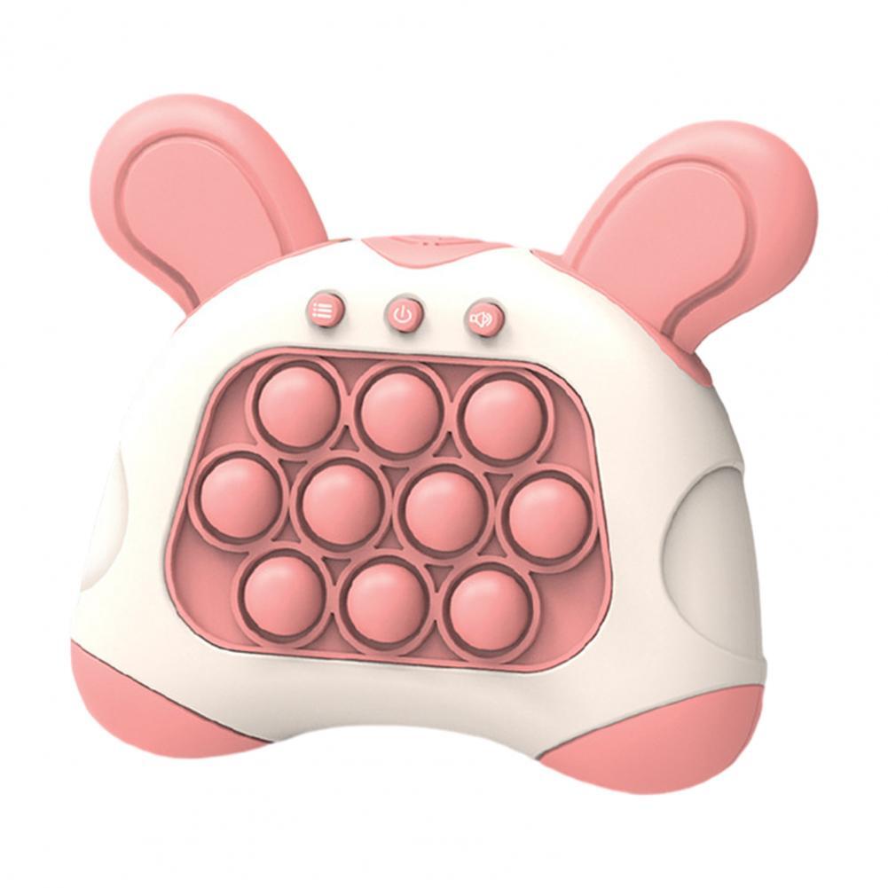 Light Up Push Pop Puzzle Eletric Handheld Game Console Fidget Toy Machine (Pink Rabbit) - grandhubs.shop
