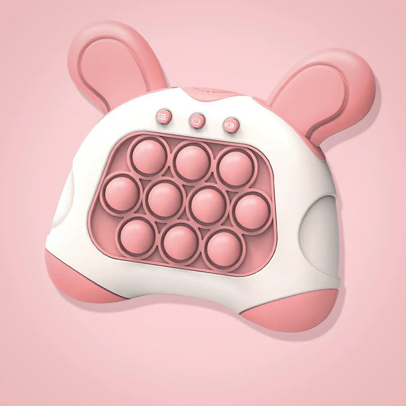 Light Up Push Pop Puzzle Eletric Handheld Game Console Fidget Toy Machine (Pink Rabbit) - grandhubs.shop