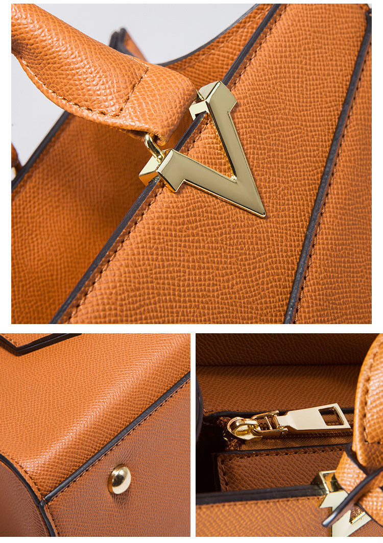 4 PCS Deluxe Faux Leather Handbag Set, Tote, Shoulder Bag, Clutch Purse Wallet & Coin Bag (Black) - grandhubs.shop