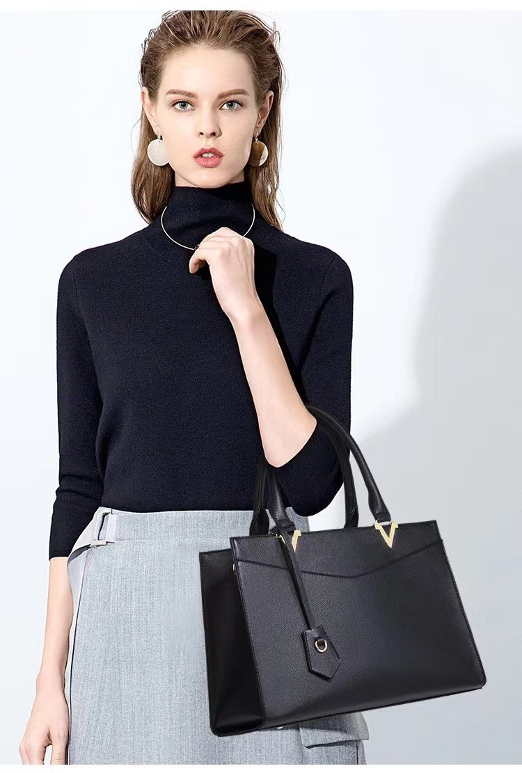 4 PCS Deluxe Faux Leather Handbag Set, Tote, Shoulder Bag, Clutch Purse Wallet & Coin Bag (Black) - grandhubs.shop