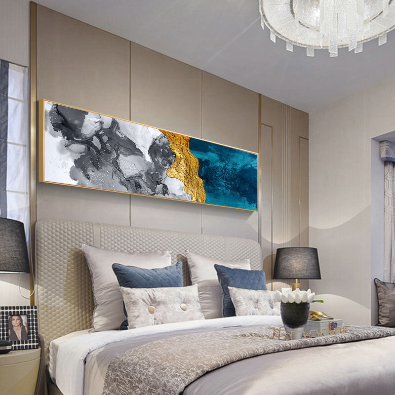 Abstract Wall Art Framed Long Canvas Painting - 100cm x 30cm - grandhubs.shop