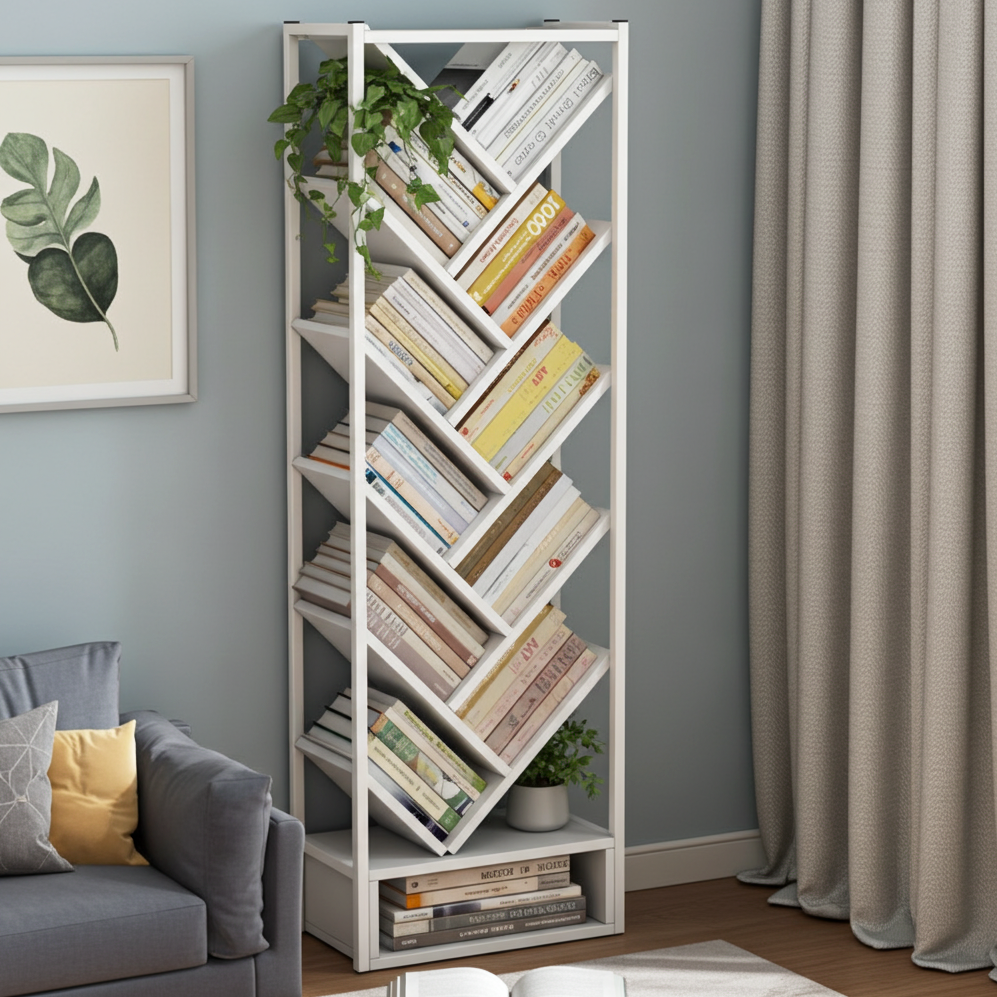 Broadway 11 Shelving Bookshelf Display Cabinet Shelf Bookcase Organizer (White)