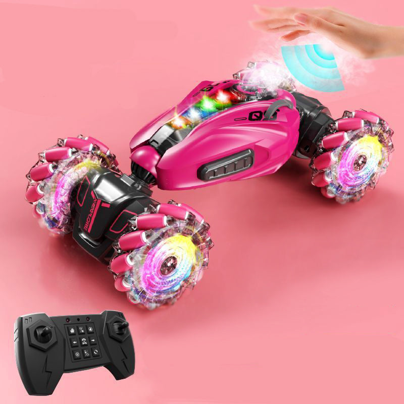 RC Hand Gesture Remote Control 4WD Mist Twister Stunt Car (Pink) - grandhubs.shop