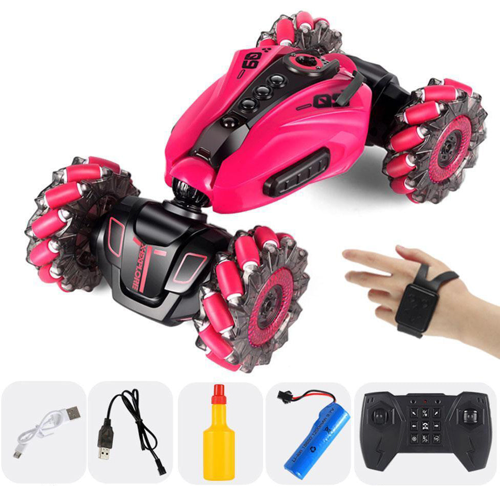 RC Hand Gesture Remote Control 4WD Mist Twister Stunt Car (Pink) - grandhubs.shop