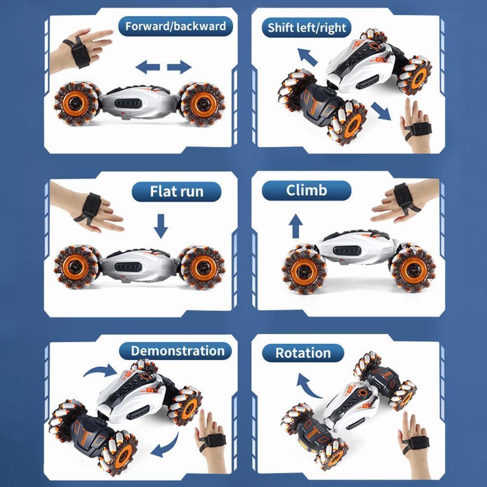 RC Hand Gesture Remote Control 4WD Mist Twister Stunt Car (Pink) - grandhubs.shop