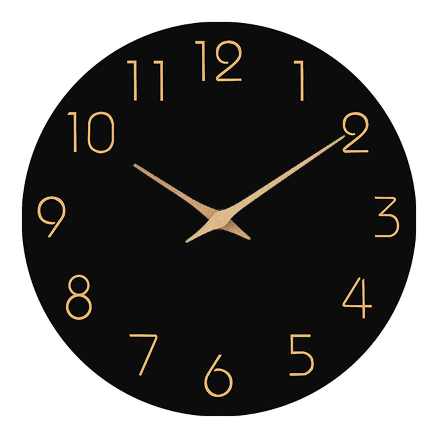Minimalist Wooden Home Decor Black Wall Clock - grandhubs.shop