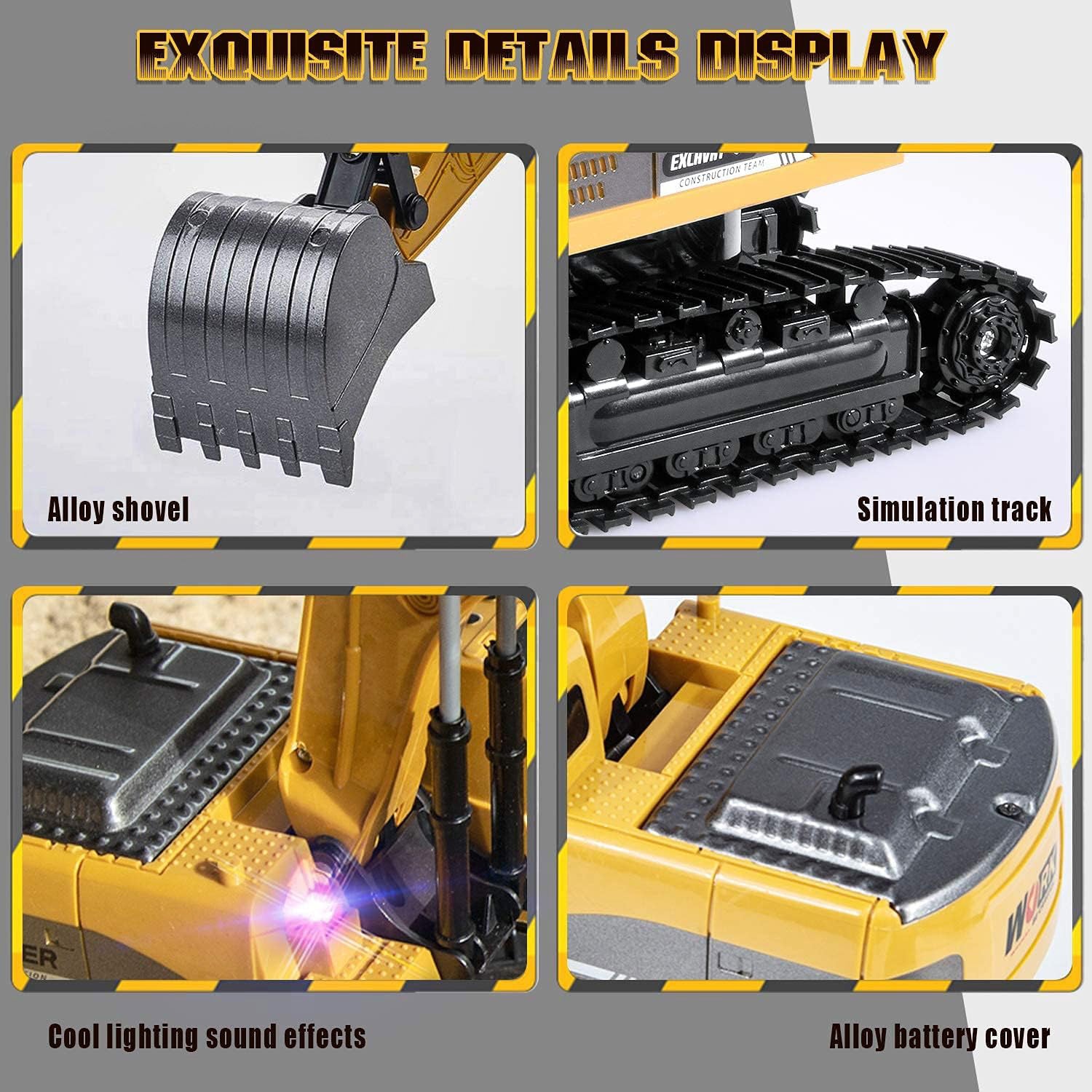 Remote Control Excavator Construction Tractor RC Alloy Toy Truck - grandhubs.shop