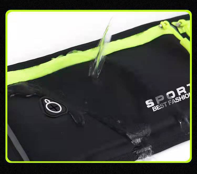Fitness Outdoor Sports Belt Bag Running Waist Zip Pouch (Black) - grandhubs.shop