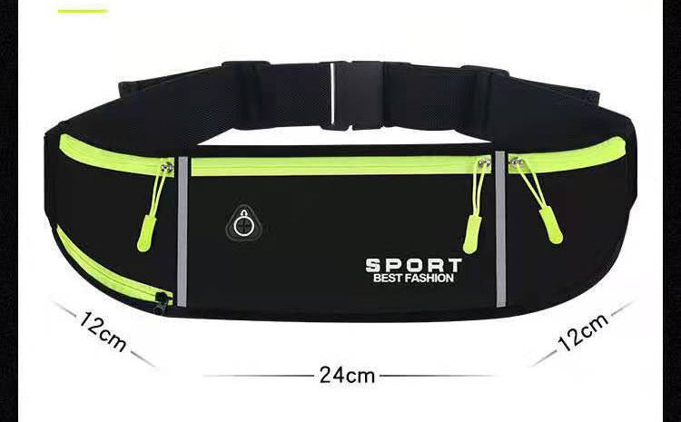 Fitness Outdoor Sports Belt Bag Running Waist Zip Pouch (Black) - grandhubs.shop