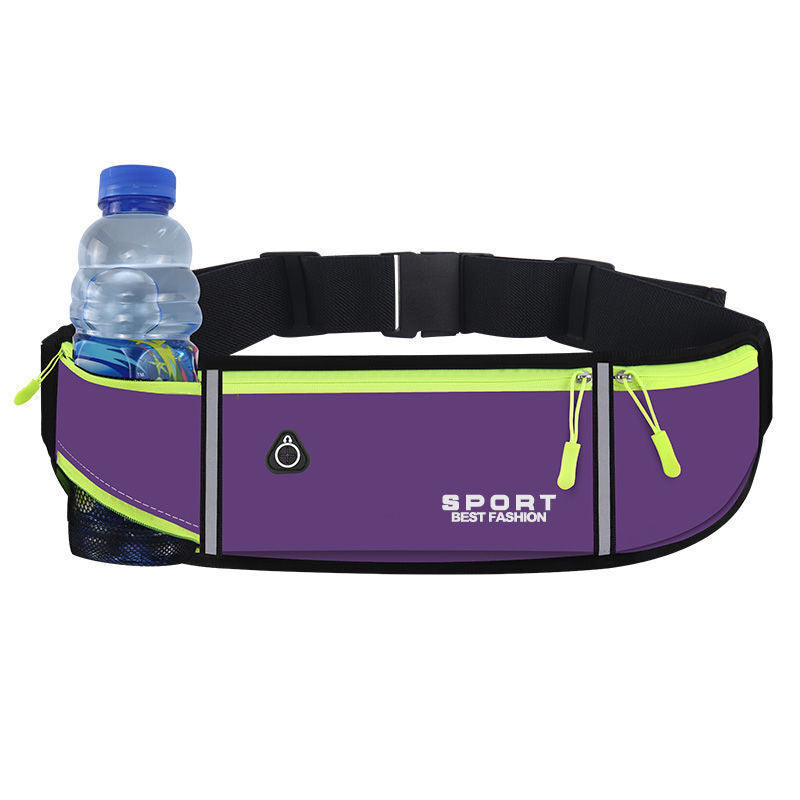 Fitness Outdoor Sports Belt Bag Running Waist Zip Pouch (Purple) - grandhubs.shop