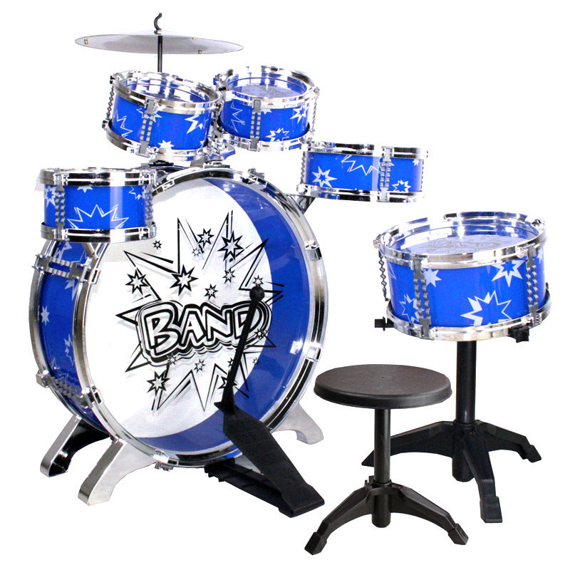 6PCS Kids Jazz Drum Musical Educational Instrument Toy Set (Blue) - grandhubs.shop