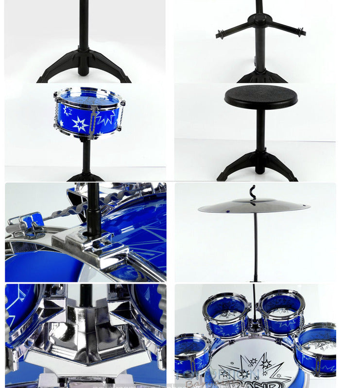 6PCS Kids Jazz Drum Musical Educational Instrument Toy Set (Blue) - grandhubs.shop