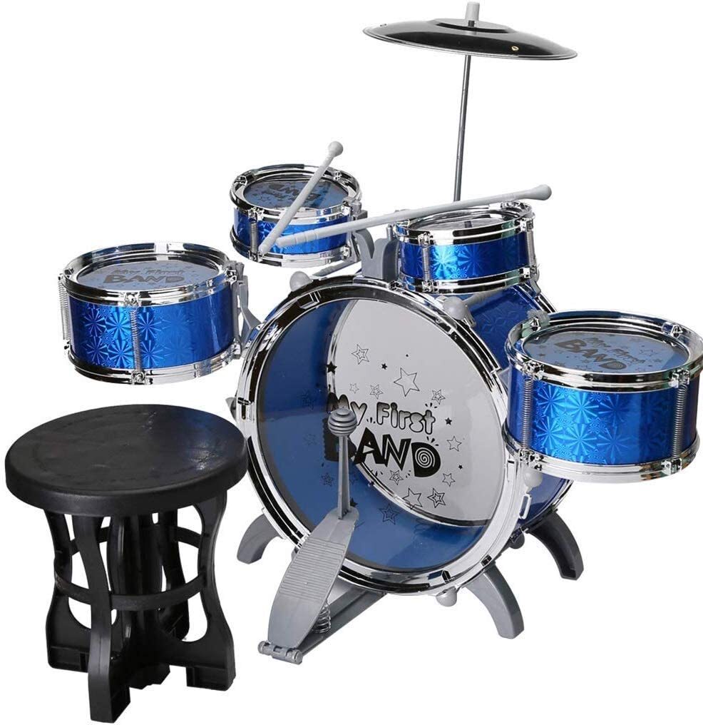 6PCS Kids Jazz Drum Musical Educational Instrument Toy Set (Blue) - grandhubs.shop