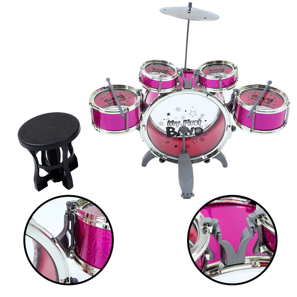 6PCS Kids Jazz Drum Musical Educational Instrument Toy Set (Purple) - grandhubs.shop
