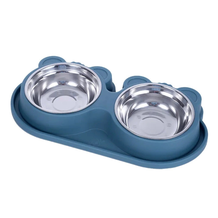 Double Stainless Steel Pet Bowl Cat Dog Feeding Station - grandhubs.shop
