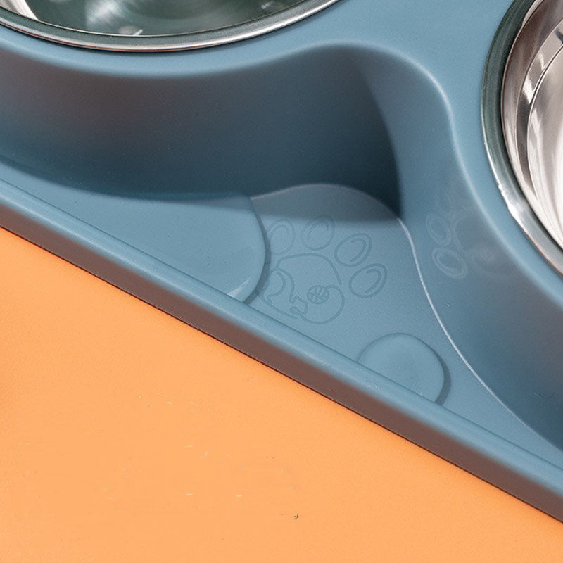 Double Stainless Steel Pet Bowl Cat Dog Feeding Station - grandhubs.shop