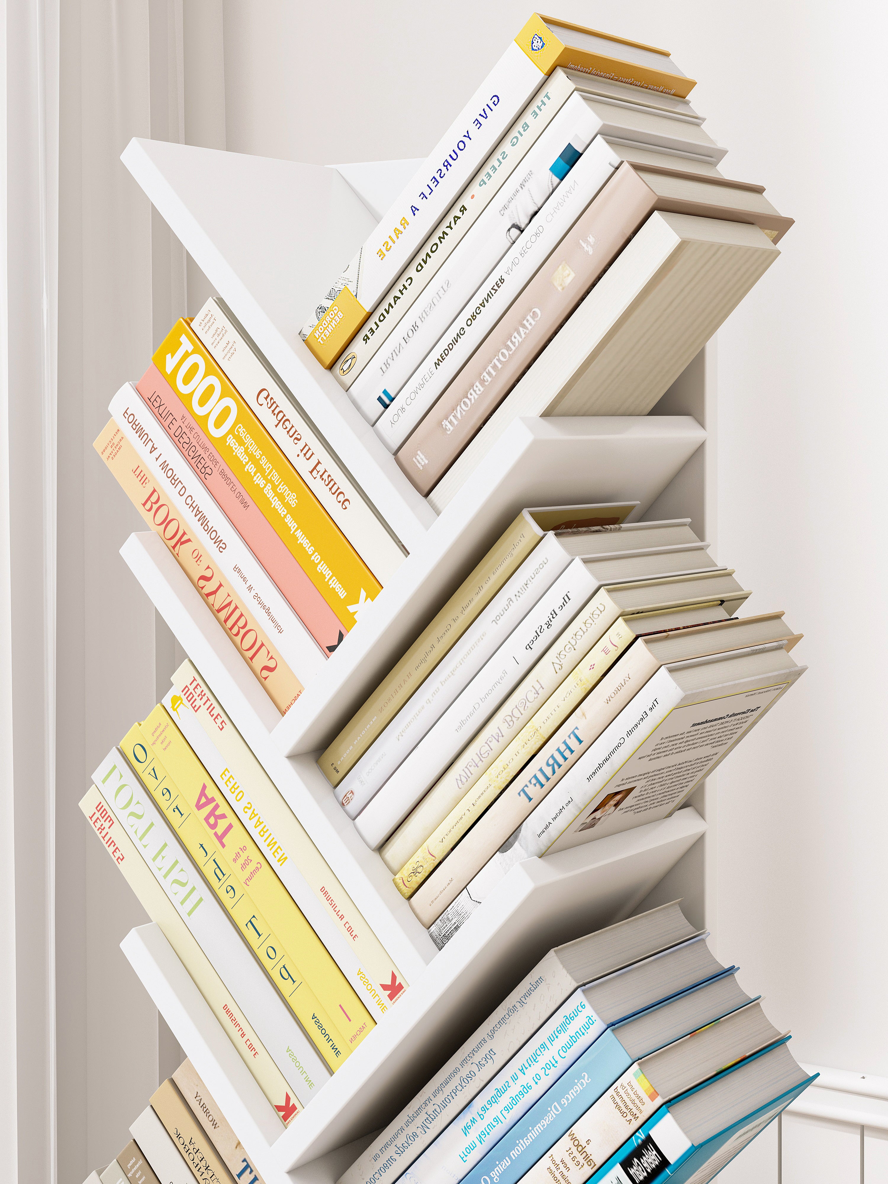 Resort Bookshelf Display Cabinet Shelf Bookcase Organizer (White)