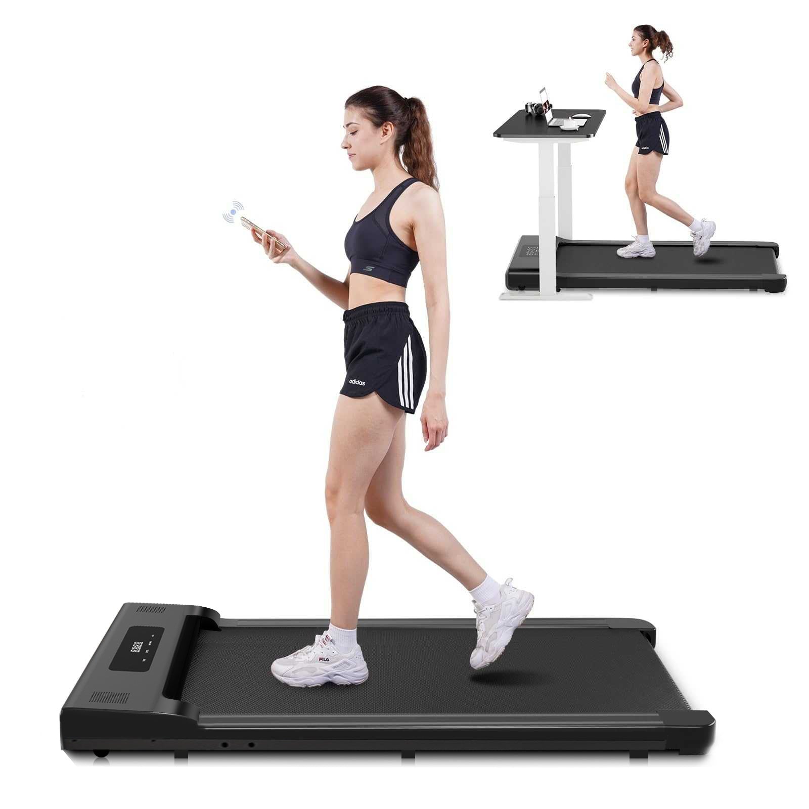 2-in-1 Fitness Electric Treadmill Exercise Machine Walking Running Pad