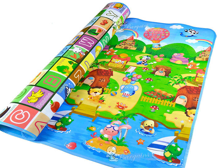 Double Sided Alphabet & Animal 1.8m x 1.2m Baby Mat Activity Rug - grandhubs.shop