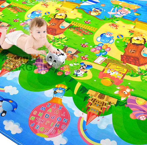 Double Sided Alphabet & Animal 1.8m x 1.2m Baby Mat Activity Rug - grandhubs.shop