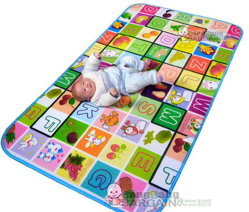 Double Sided Alphabet & Animal 1.8m x 1.2m Baby Mat Activity Rug - grandhubs.shop