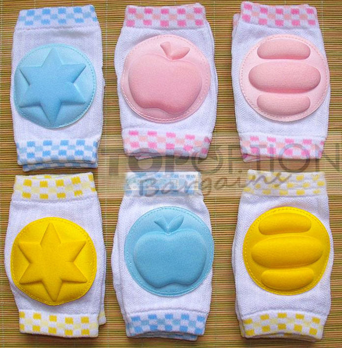 Premium Baby Infant Toddler Crawling Knee Pads Blue Pink Yellow