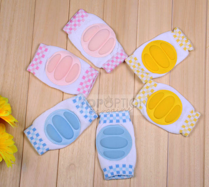 Premium Baby Infant Toddler Crawling Knee Pads Blue Pink Yellow