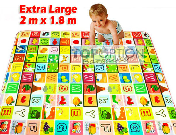 2m Double Sided Large Alphabet & Numbers Baby Kids Play Mat - grandhubs.shop
