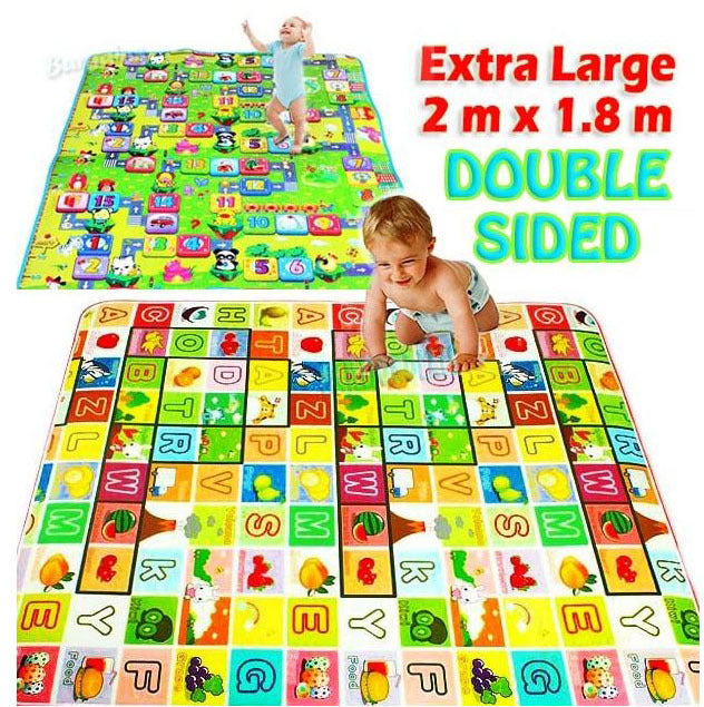 2m Double Sided Large Alphabet & Numbers Baby Kids Play Mat - grandhubs.shop