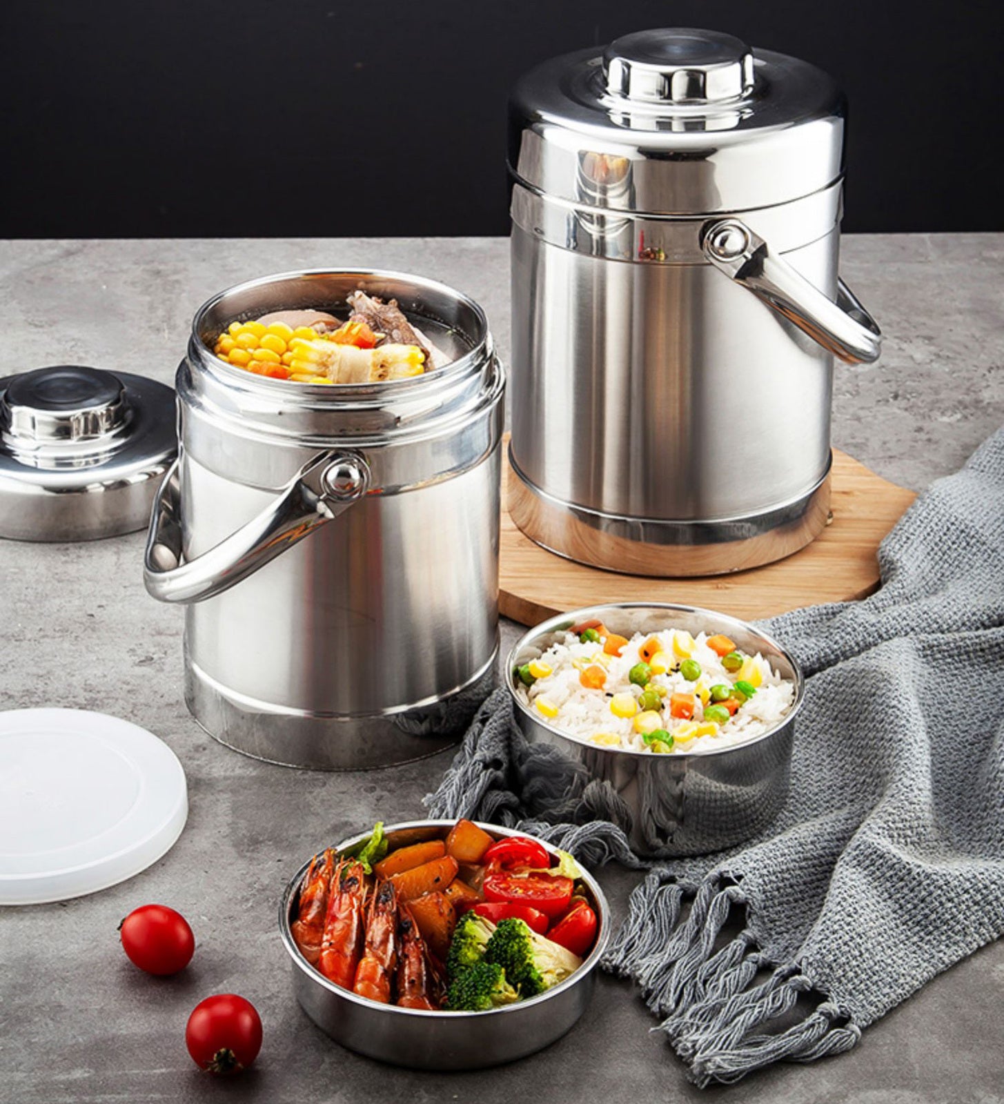 1.4L Stainless Steel Insulated Portable Thermos Food Jar Lunchbox Containers - grandhubs.shop