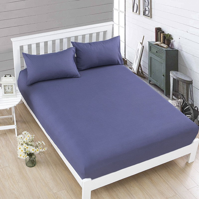 Luxe Home 3-Piece Bed Set Fitted Sheet and Pillowcases - King Size 180cm (Indigo) - grandhubs.shop