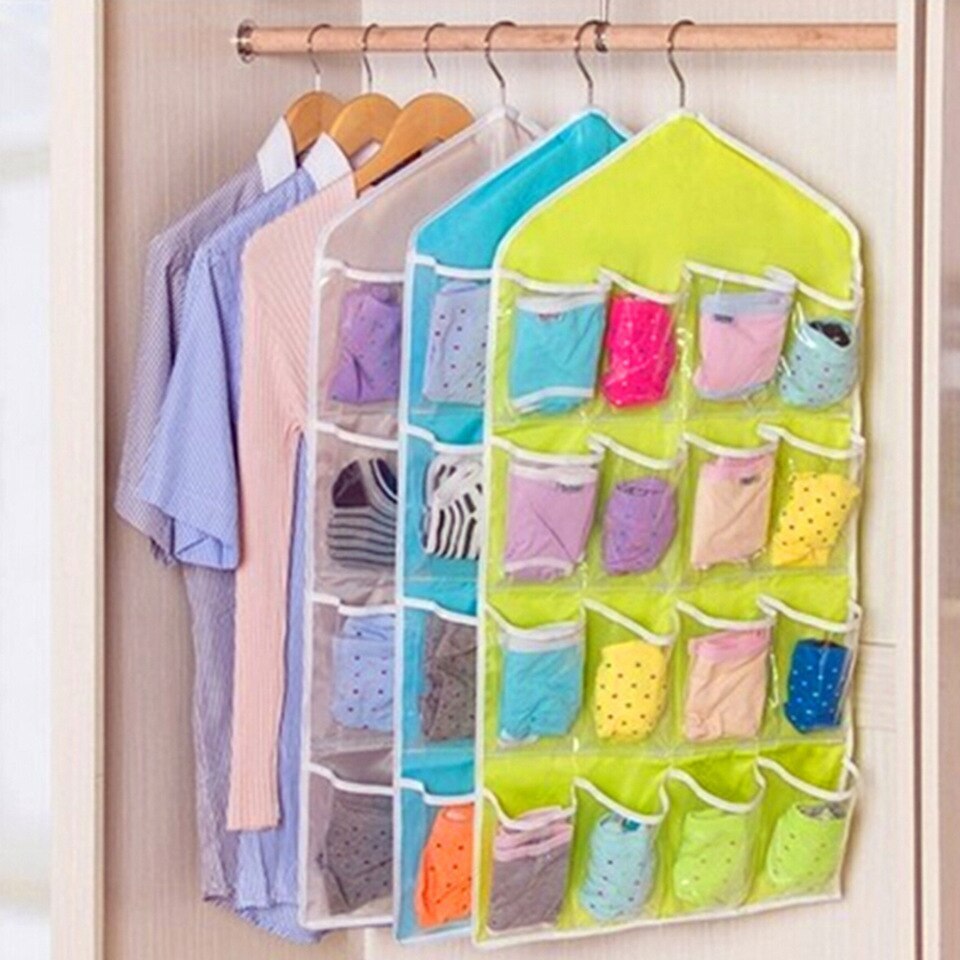Wardrobe Storage Bag Socks Underwear Hanging Pockets Organiser - grandhubs.shop
