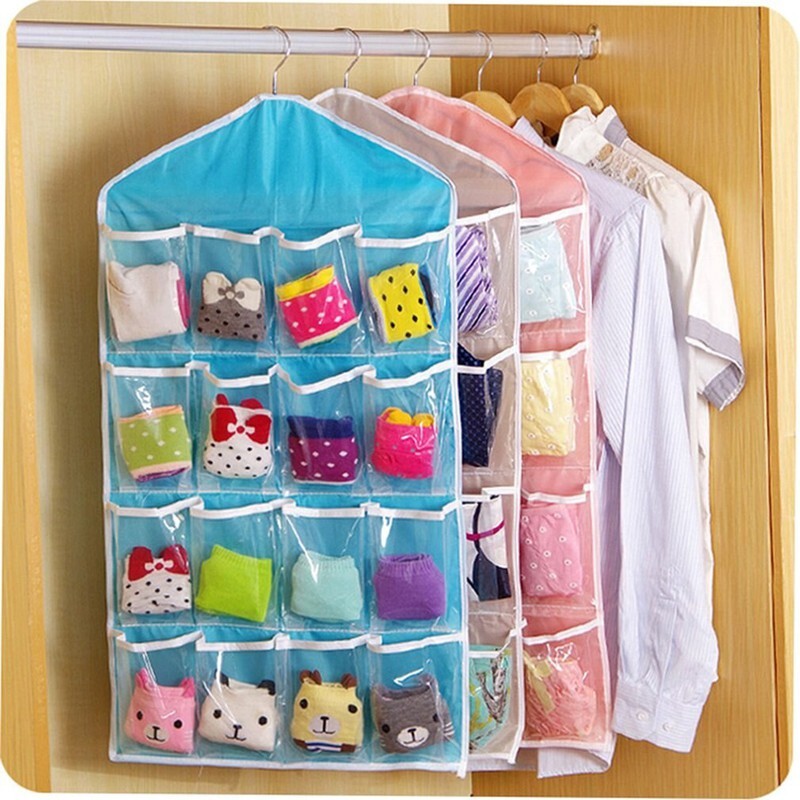 Wardrobe Storage Bag Socks Underwear Hanging Pockets Organiser - grandhubs.shop