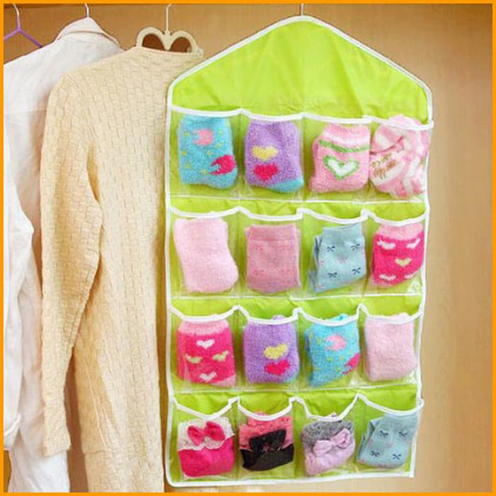 Wardrobe Storage Bag Socks Underwear Hanging Pockets Organiser - grandhubs.shop