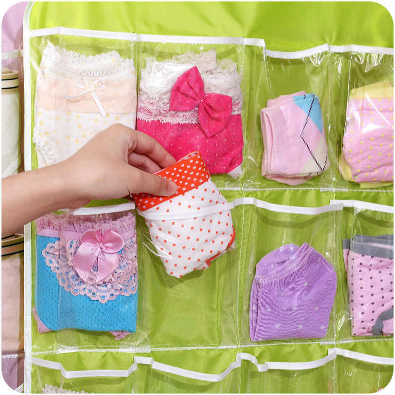 Wardrobe Storage Bag Socks Underwear Hanging Pockets Organiser - grandhubs.shop