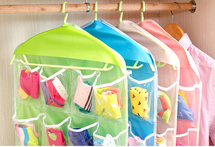 Wardrobe Storage Bag Socks Underwear Hanging Pockets Organiser - grandhubs.shop
